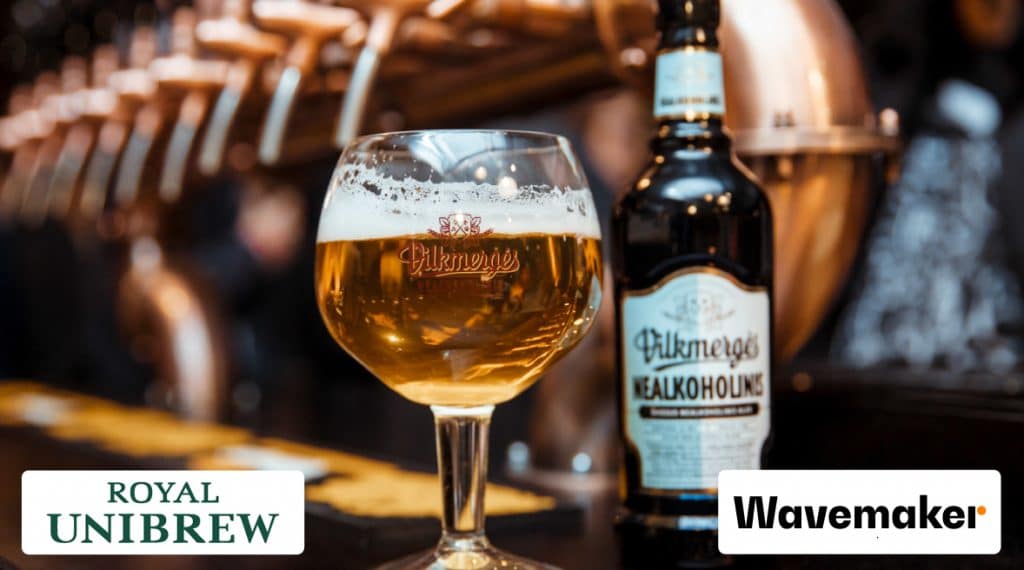 Royal Unibrew beer in glass ad